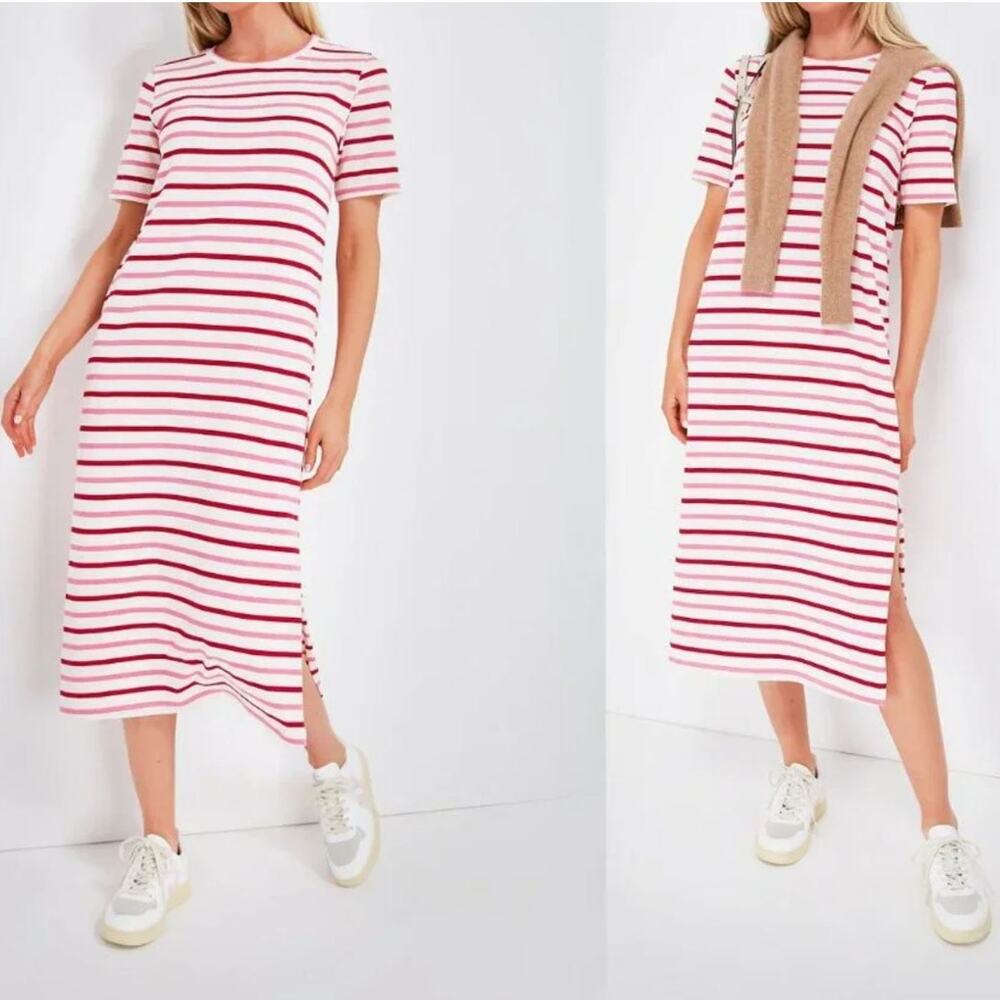 Tuckernuck Pomander Place Stripe Short Sleeve Gio Maxi T-Shirt Dress XS Cotton